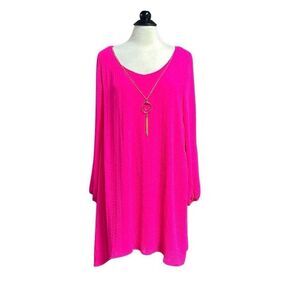 Chloe+Rene Women’s Fuchsia Pink Open Sleeve Dress Size Large NEW